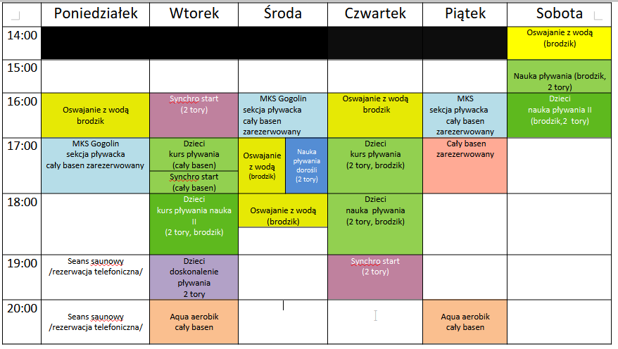 harmonogram wrzesień
