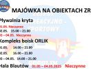 Rozkład dostępności naszych obiektów w weekend majowy