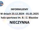 Przerwa w funkcjonowaniu hali Blautów